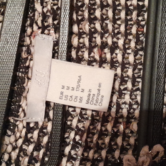 H&M multicolored open front raw fringe jacket - Picture 4 of 4